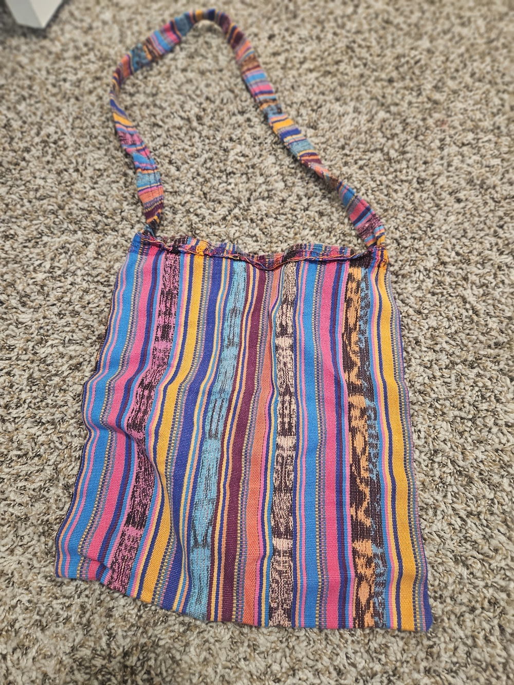 Source Unknown Multicolor Striped Woven Tote - Pink Blue Yellow Orange Brown